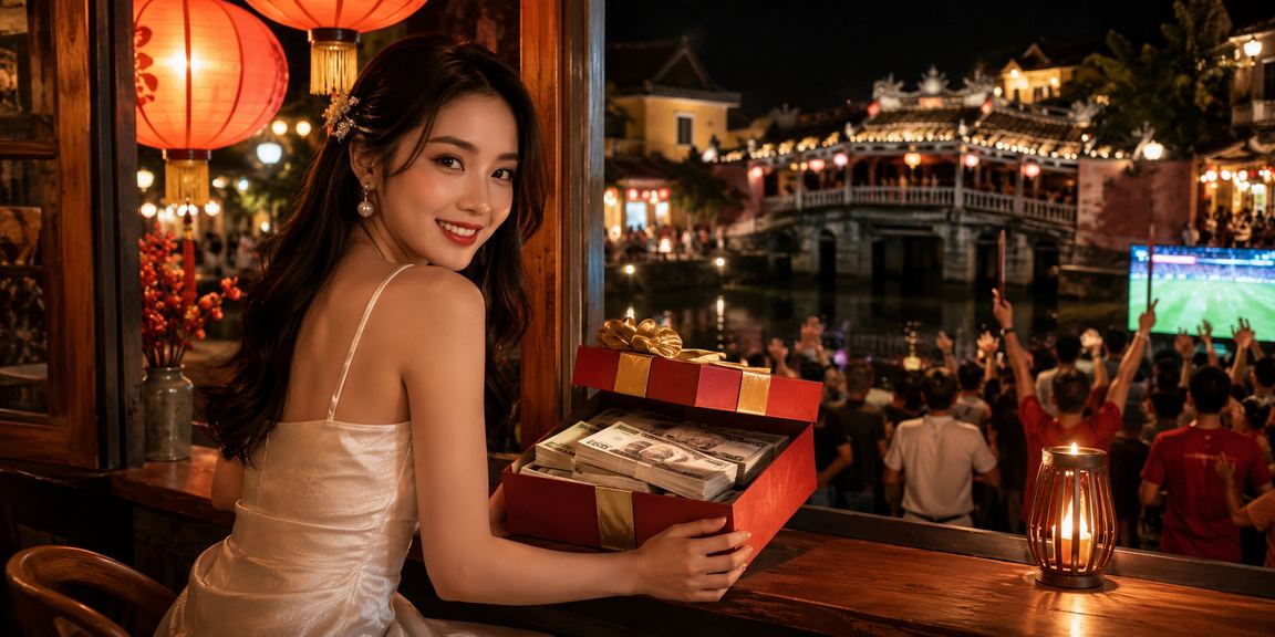 Người dùng xem thông tin cá cược 150i tại quán cà phê Hội An